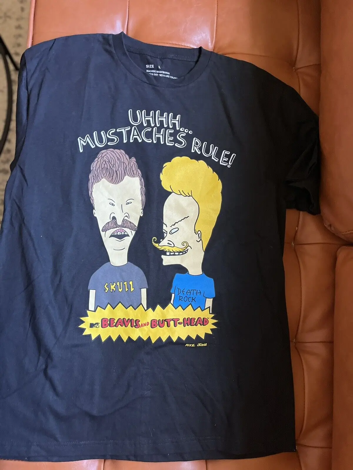 Beavis & Butthead - “Uhhh …Mustaches Rule! - Black Shirt - Large