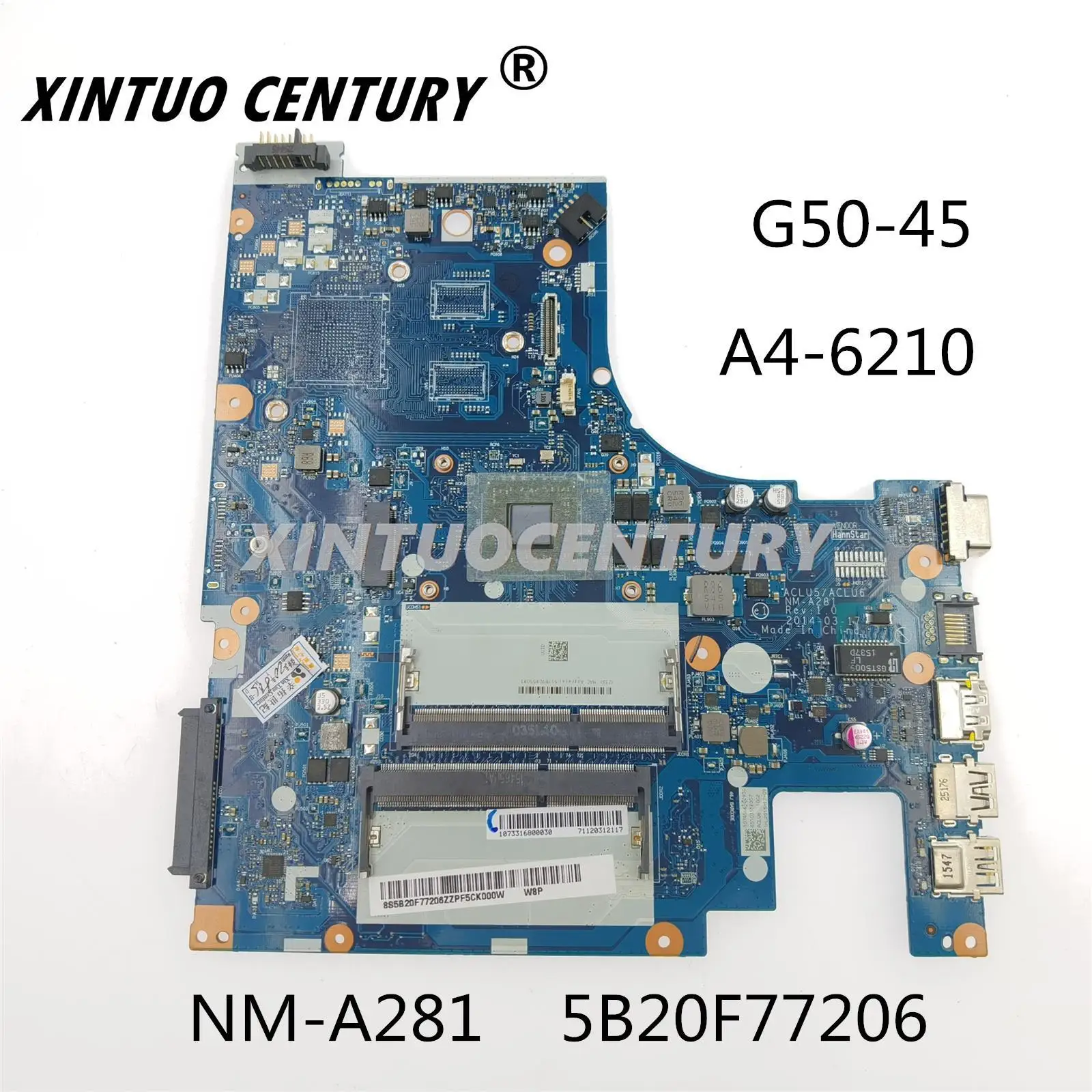 

For Lenovo G50-45 placa-mãe mainboard NM-A281 5B20F77217 5B20F77206 A4-6210 CPU 100% test