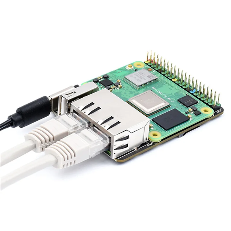 Carte d'extension Smart-Waveshare CM4-DUAL-ETH-MINI pour Module de calcul Raspberry Pi 4 RJ45 double Port Ethernet Gigabit Bo d'extension