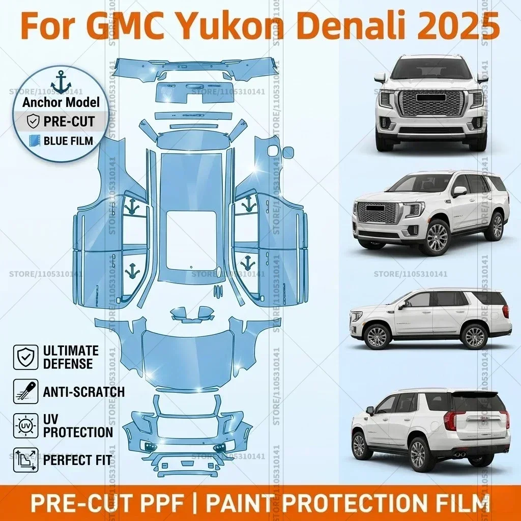

Pre-Cut Paint Protection Film PPF Transparent Bumper Protector Automotive Clear Bra Car Film For GMC Yukon Denali 2025