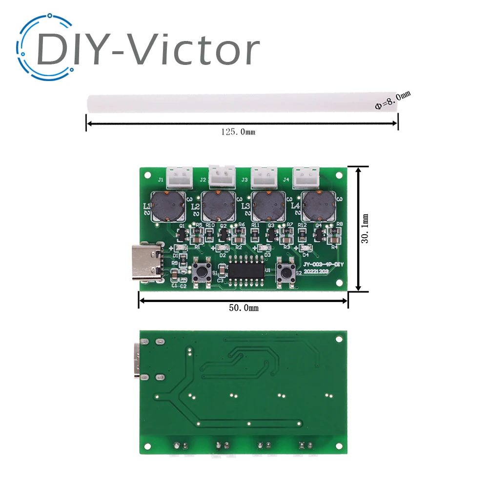 Type-C USB Mini Humidifier DIY Kits Mist Maker and Driver Circuit Board 4 Fogger Atomization Film Atomizer Sheet Oscillating