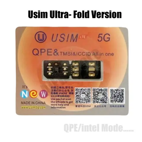 Usim Ultra Fold Version with QPE Intel Smart Mode for All iPhone iOS18 17 Models