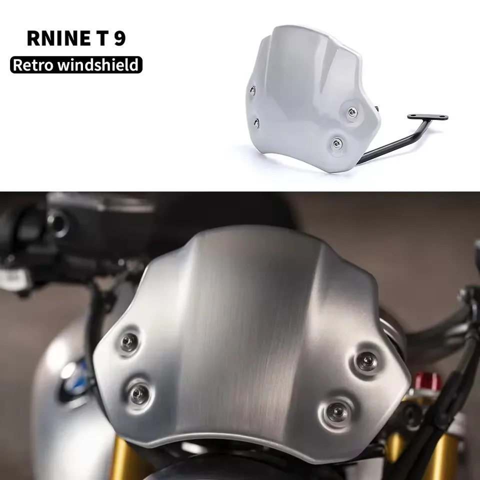 

Motorcycle Windshield For BMW R NINET NINET RNINE T 9 T Racer Pure Urban Scrambler 2014-2023 Aluminum Wind Deflector Windscreen