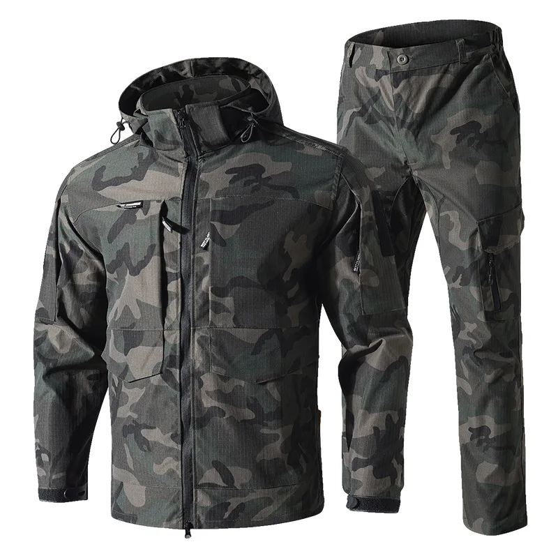 Frühling und Herbst Camouflage Kleidung Herren verschleißfeste All Terrain langärmelige Outdoor-Trainingsset Feld taktische Kleidung