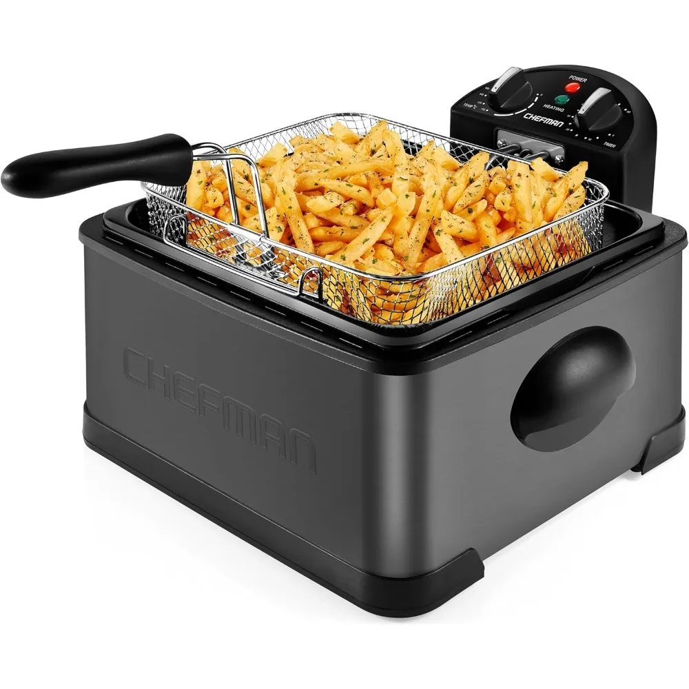 

2024 New Deep Fryer with Basket Strainer, 4.5 Liter XL Jumbo Size Adjustable Temperature & Timer