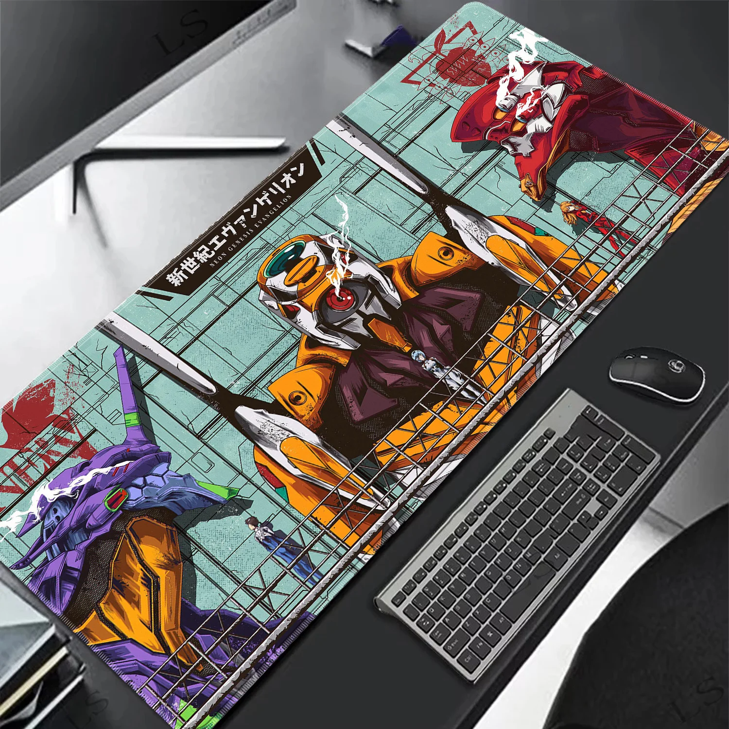 Evangelion Mauspad HD Großes Gaming-Mauspad Anime EVA Erweiterte Schreibtischunterlage Computer-Tastaturunterlage für Büro Laptop Otaku Geschenk – Detail 11
