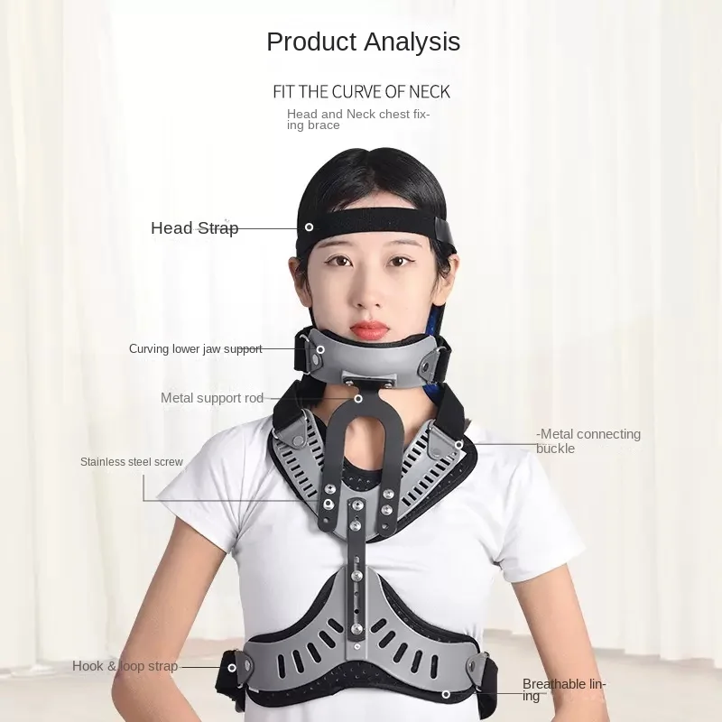 

Adjustable neck and chest neck cervical spine fractures with a fixed postoperative rehabilitation orthotics gear neck