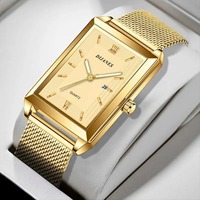 Fashion Mens Business Watches for Men Rectangle Stainless Steel Quartz Wrist Watch Man Casual Leather Watch relogio masculino