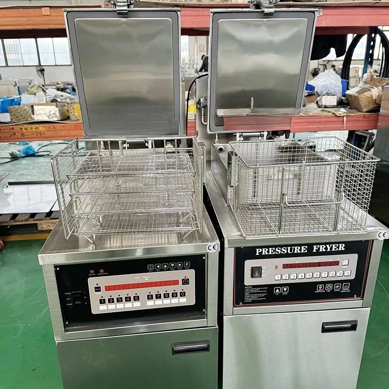 Fast Food Restaurant Kitchen Equipment French Fries hine Pressure Fryer Broasted Fried Chicken hine
