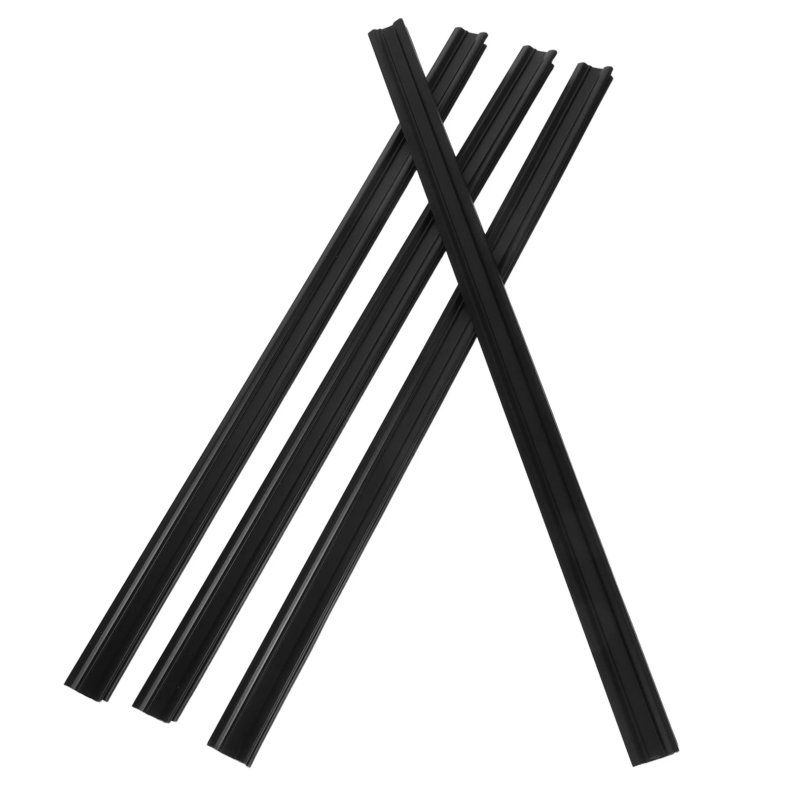 

4pcs Car Side Window Wipers Boneless Silent Windshield Wiper Replacement Strips Universal Fit Durable Rubber For All Weather