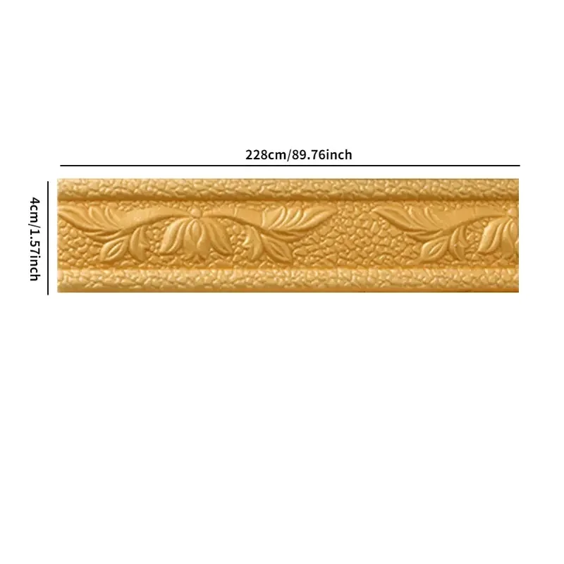 1PC 4X230CM 3D Wall Trim Line Skirting Border Self Adhesive Baseboard Wallpaper Hallway Ceiling Decor Anti-collision Corner Line