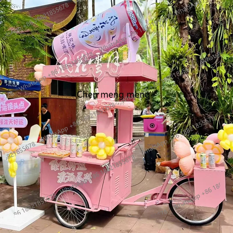 Stall three-wheel wrought iron food snack dining car outdoor night market barbecue incense stall dining car