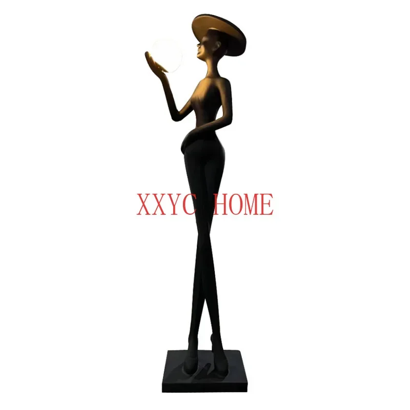 

Figure Sculpture Floor Big Decorations Sales Office Hotel Restaurant Corridor Welcome Creative Decoration