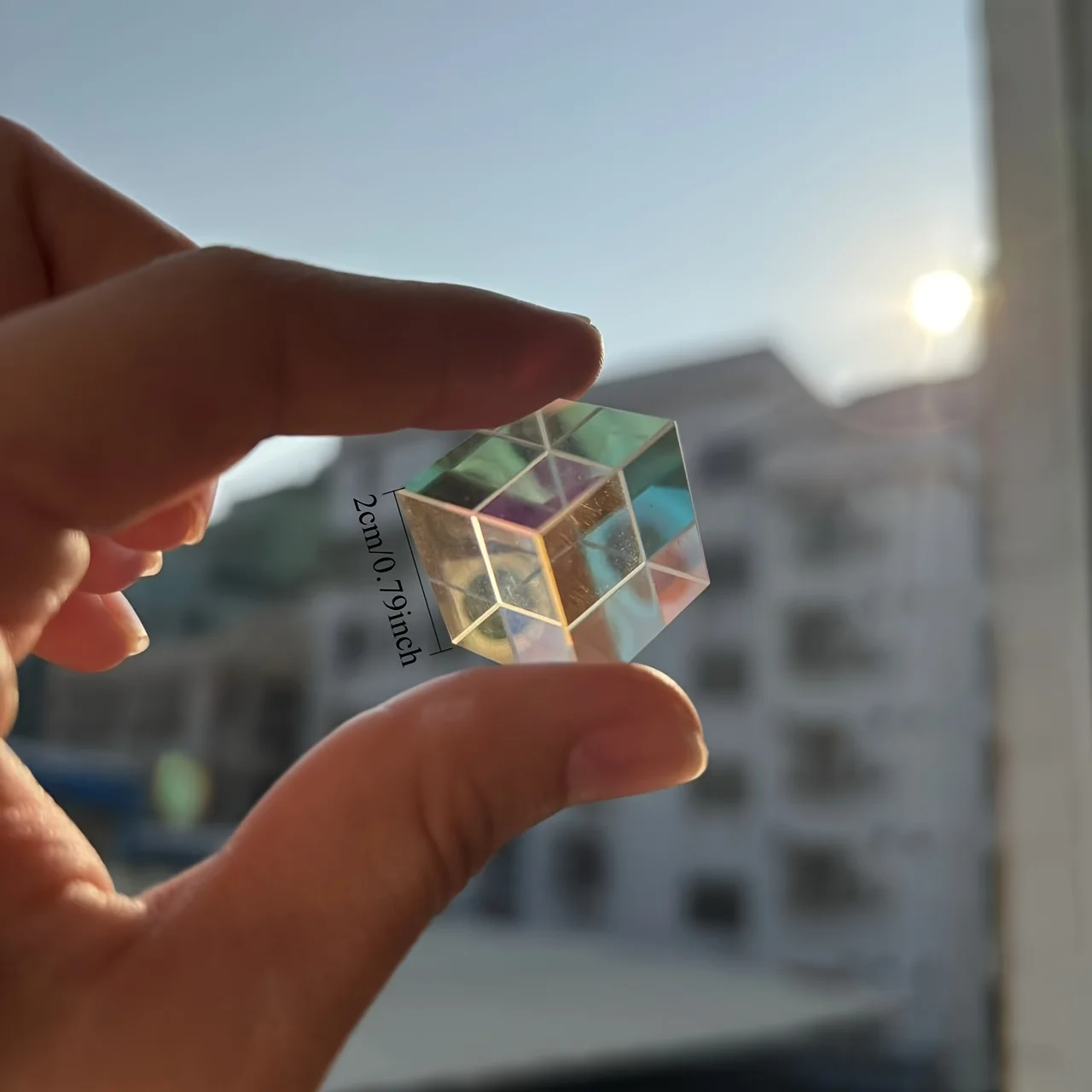 مكعب X-Cube الزجاجي البصري بلونين: منشور مقسم شعاع RGB، هدية تعليمية، فيزياء الفصول الدراسية
