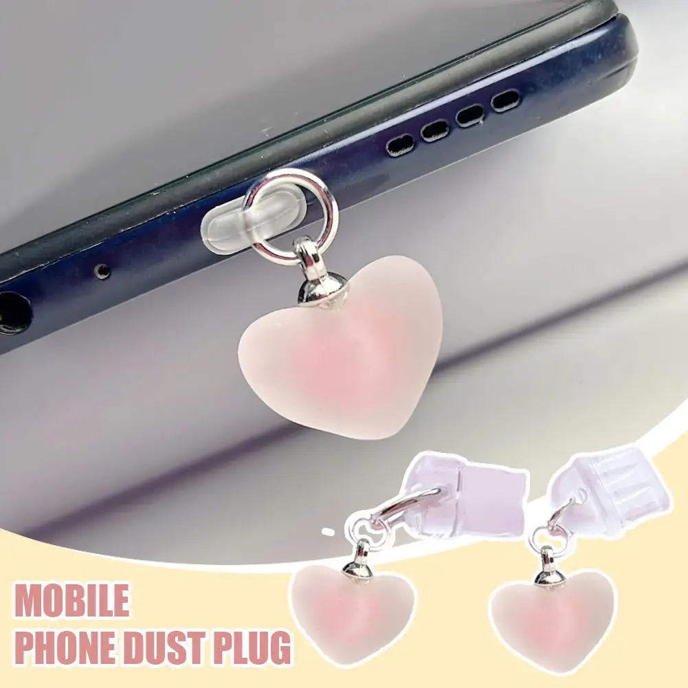 Heart Shaped Phone Dust Plug Pendant Plastic Love Suitable For /type-c Universal Phone Accessories Z5b6