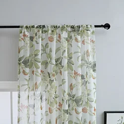 N3214American printed cotton and linen window screen small curtain semi-blackout curtain fabric