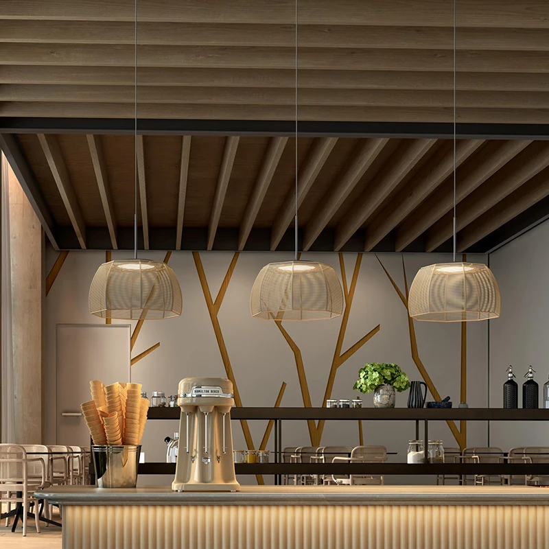 

Restaurant Pendant Light, Homestay Bedroom Dining Table Light, Hotel Bar Counter, Hemp Rope Hand Woven Art Lighting