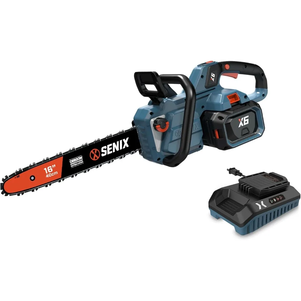 

60V 16" Electric Chainsaw, Cordless Battery Powered Chainsaw, Brushless Chain Saw, Includes 4Ah Battery & Charger, Garden Tool