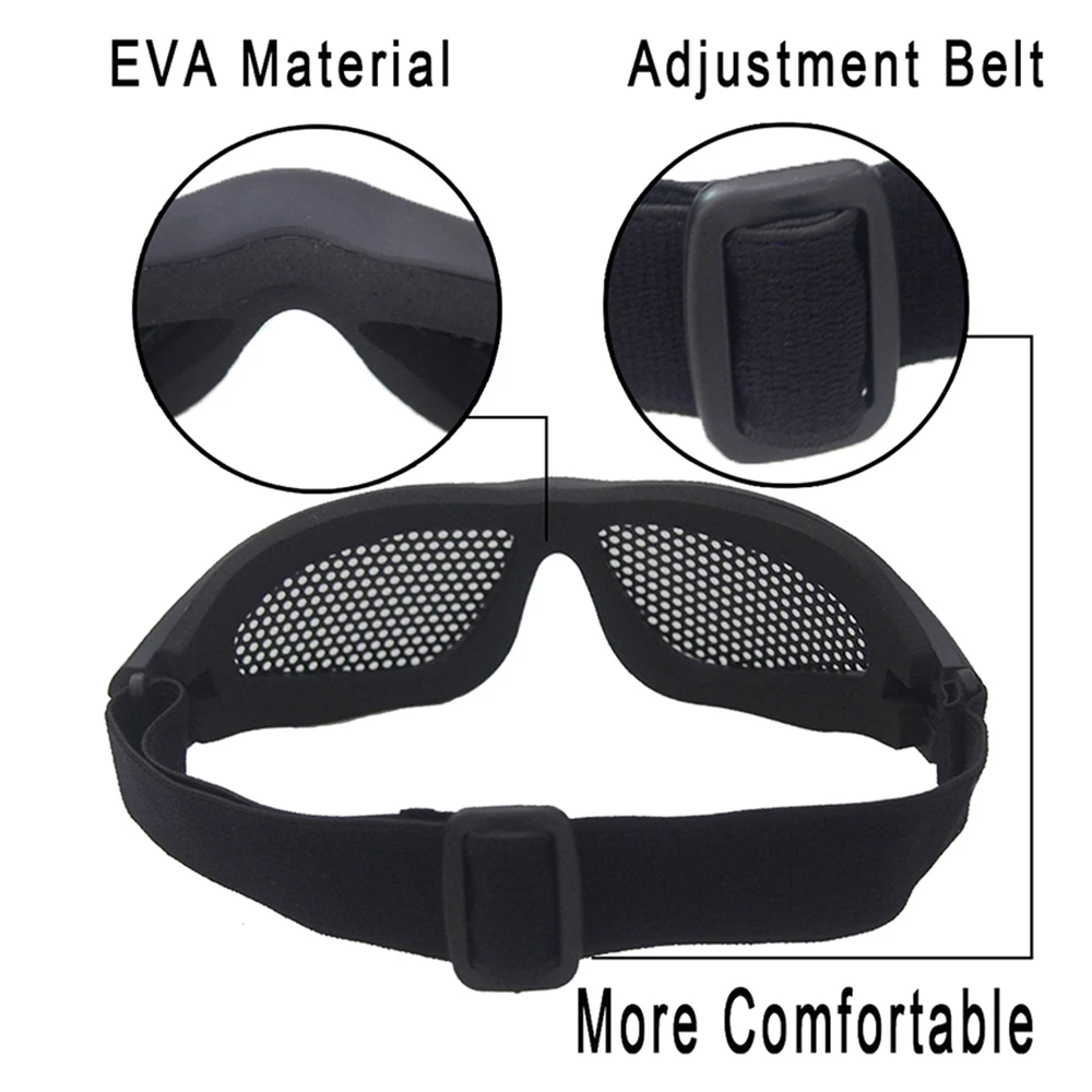 Outdoor Eye Protective Comfortable Airsoft Safety Tactical Glasses Goggles Anti Fog With Metal Mesh/PC Len For Paintball Hunting