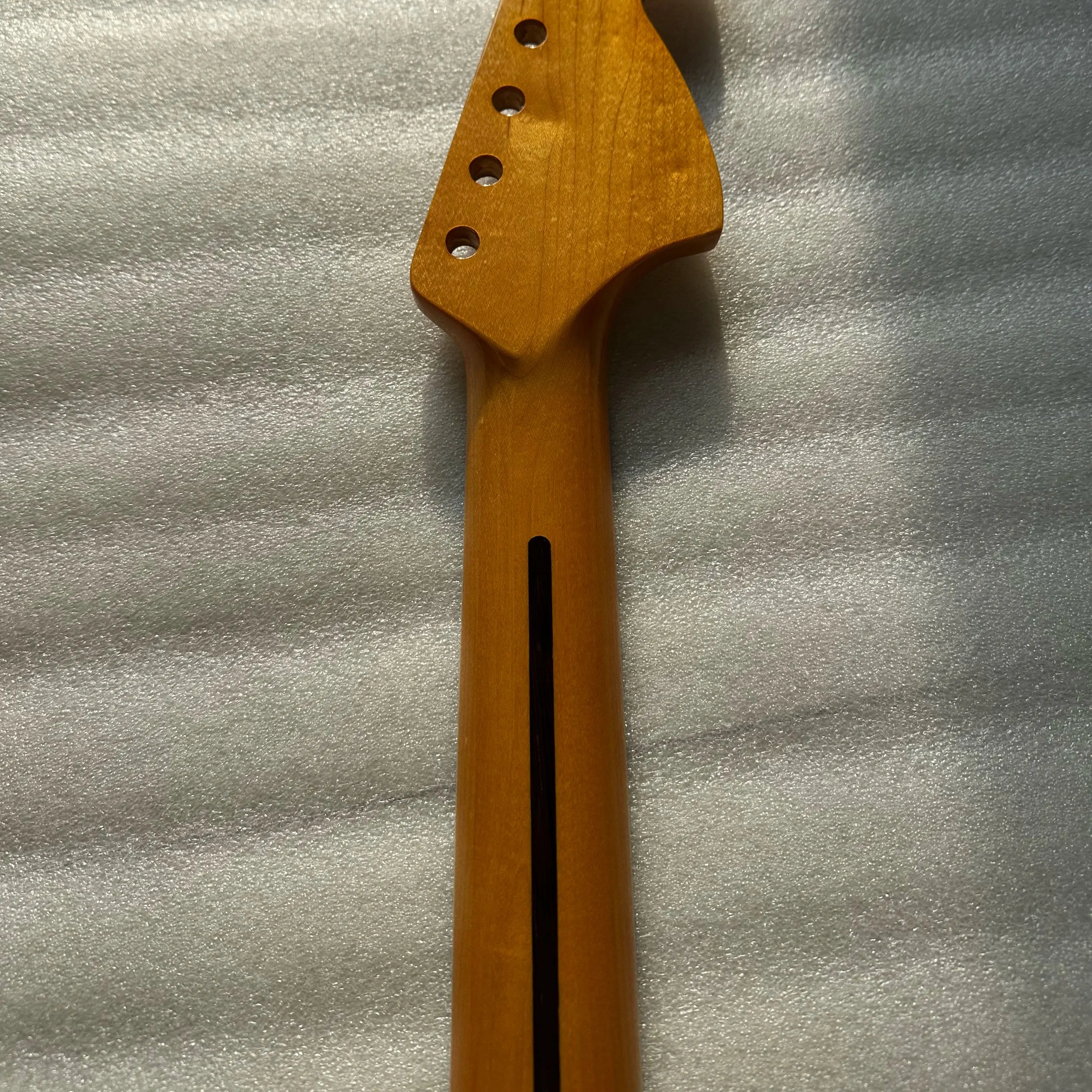 High Quality Left Hand Big Head Yellow Gloss Maple Guitar Neck, 22 Frets Rosewood Fretboard, White Block Inlay, Guitar Handle