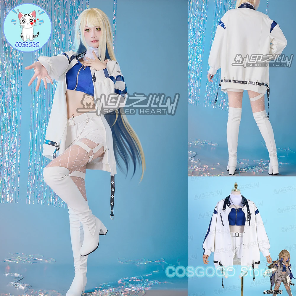 PJSK Azusawa Kohane Cosplay Costume Project Sekai Coat Skirt Uniform Game Suit Halloween Party Outfit Clothing Jacket Wig