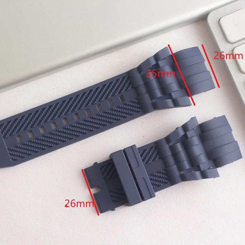 No Logo 26mm Quality Silicone Rubber Watch Band  Diving Male Reserve Watch Belt Sport Specific Lugs Strap Bracelet Watchband