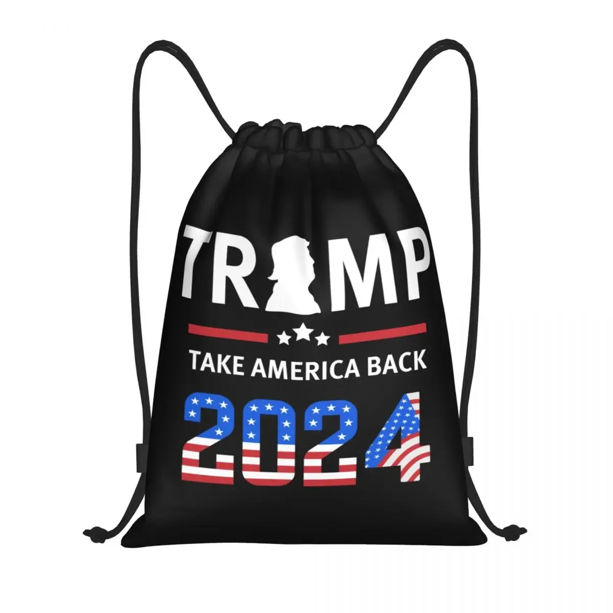 Custom US America Back Drawstring Bags Men Women Lightweight Trump 2024 Sports Gym Storage Backpack