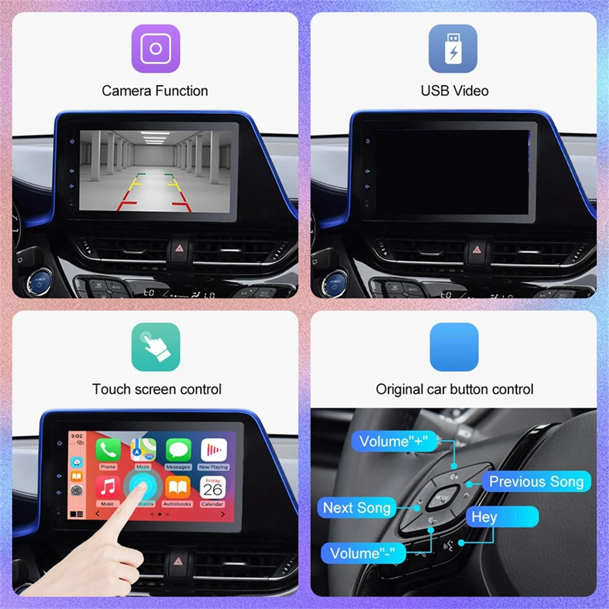 

Wireless Apple Carplay Android Auto for TOYOTA Touch 2 Entune2.0 Highlander Tundra Sienna Prius Yaris Camry