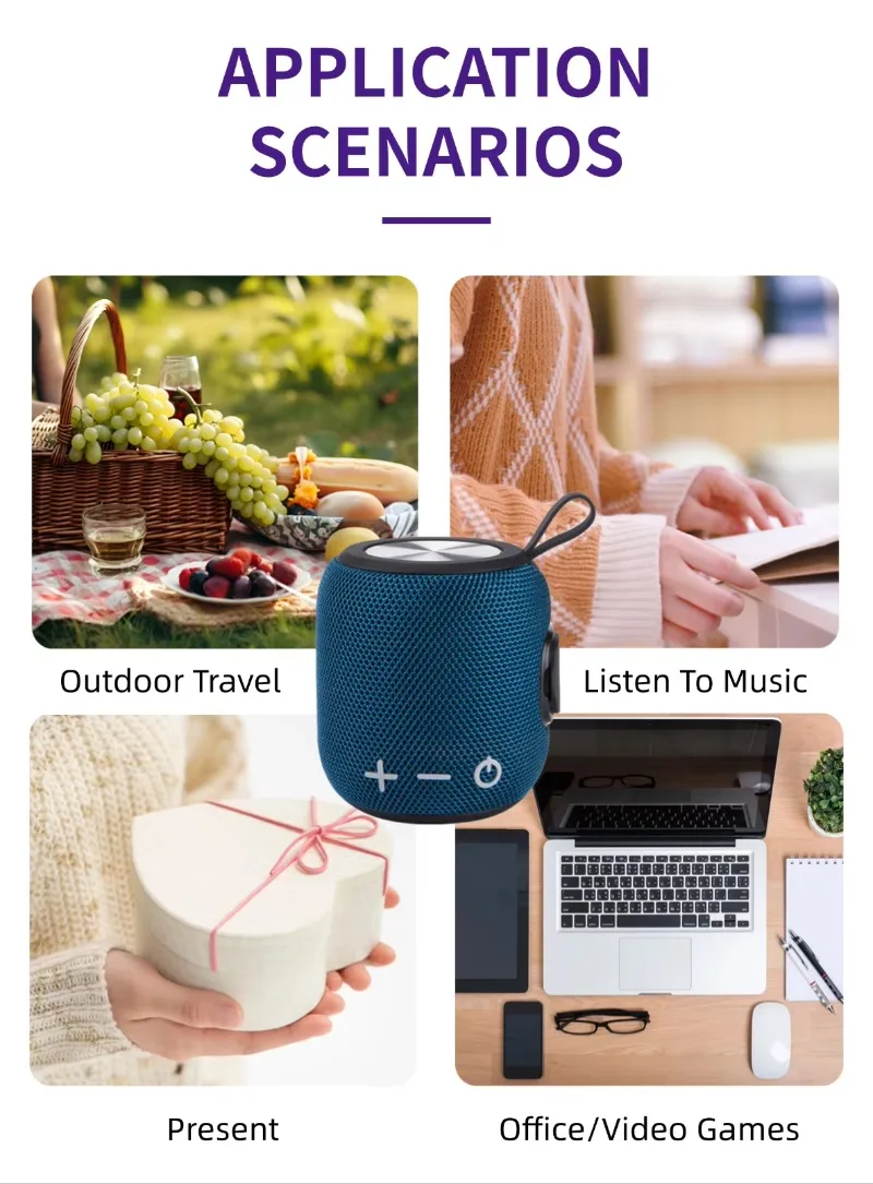 Outdoor Bluetooth Speaker IPX7 Waterproof Portable Wireless Speaker 2pcs with Deep Bass Loud Sound TWS