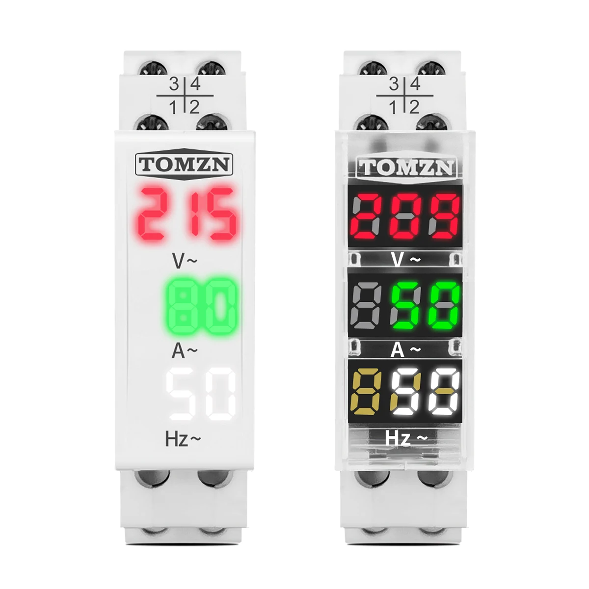 Medidor de frecuencia de voltaje de amperios monofásico 3 en 1, carril Din, CA 0-99Hz, 100A, voltímetro, indicador LED, pantalla Digital, 110V,