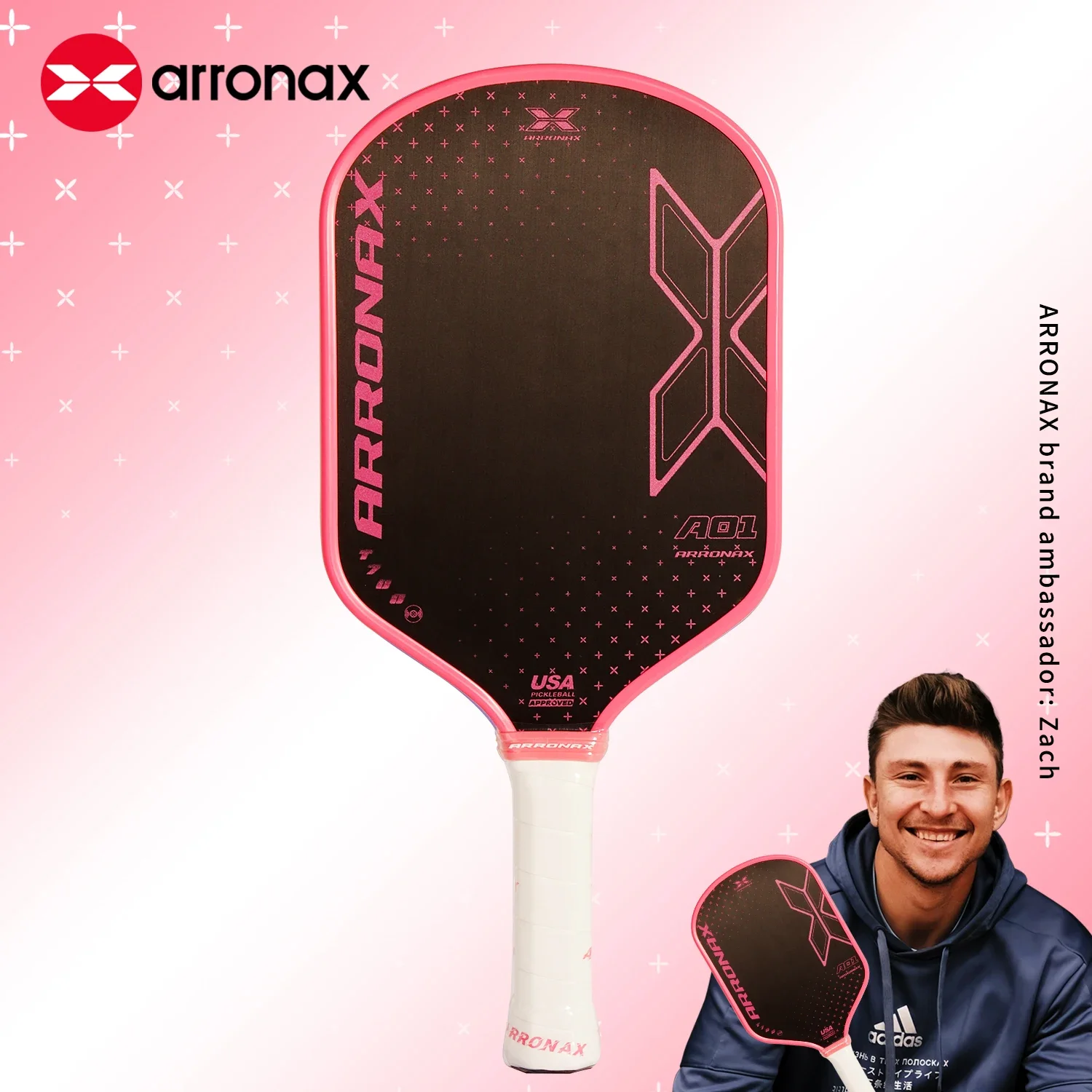 Arronax T700 Raw Carbon Fiber Pickleball Paddle for Pros Carbon Friction Surface Polymer Honeycomb Core Enhanced Power Control