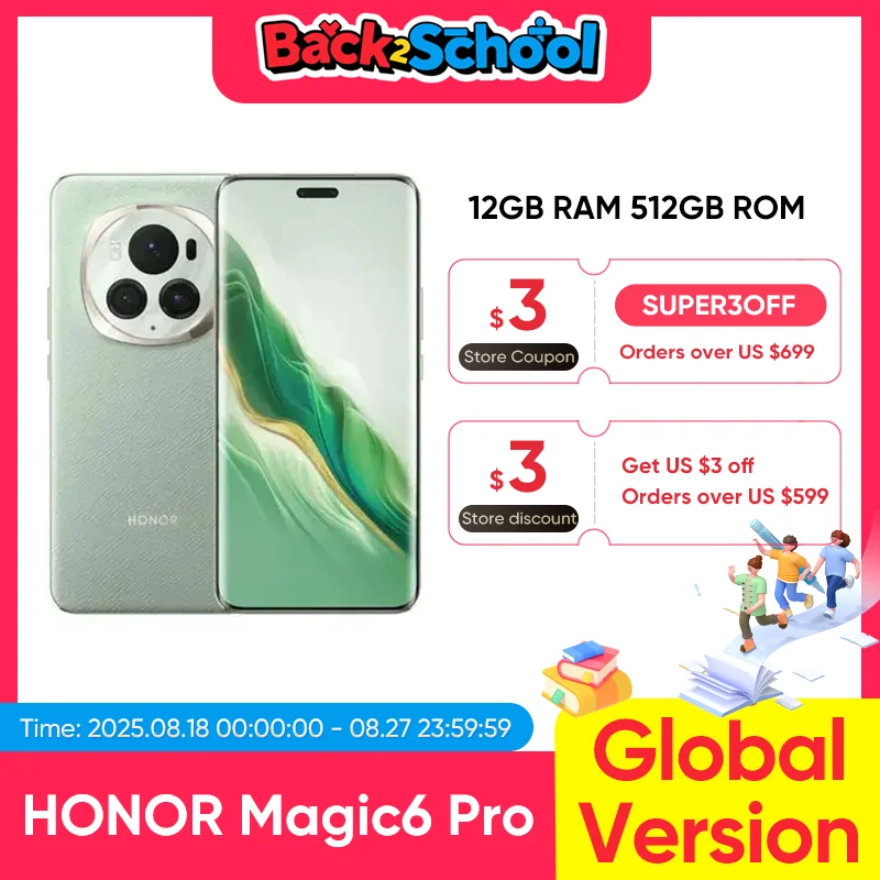 2024 new Global Version HONOR Magic6 Pro Snapdragon 8 Gen 3 6.8'' Quad-Curved Floating Screen 180MP Periscope Telephoto Camera