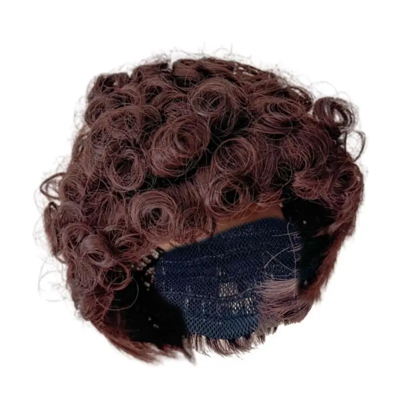 

U13F Festival Baby Headwear Props Short Curly Caps Cosplay Hairpiece Props for Christmas and New Year's Celebrations