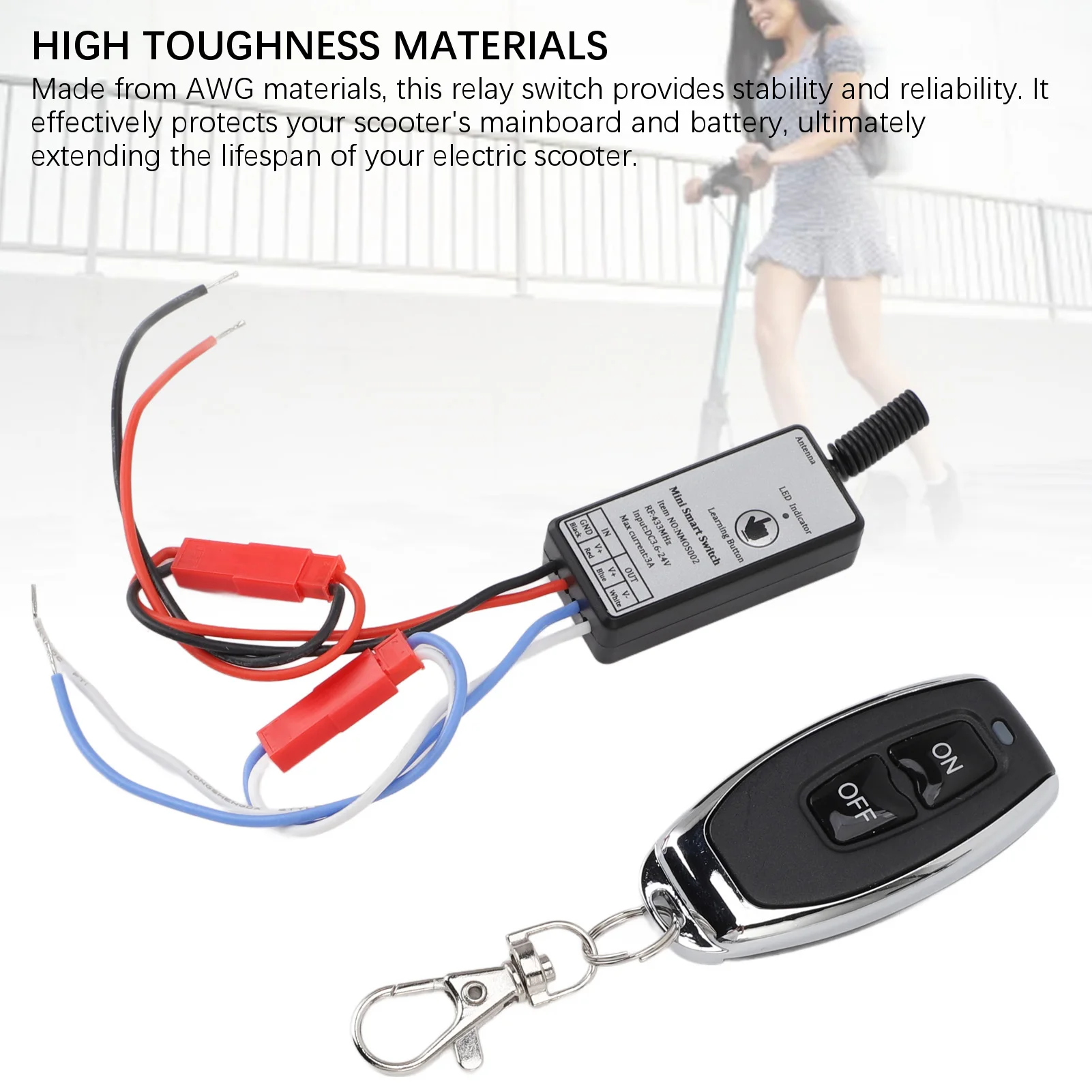 Electric Scooter Remote Control  80mah Battery Compact Relay Remote  Stable Performance Portable for Scooters