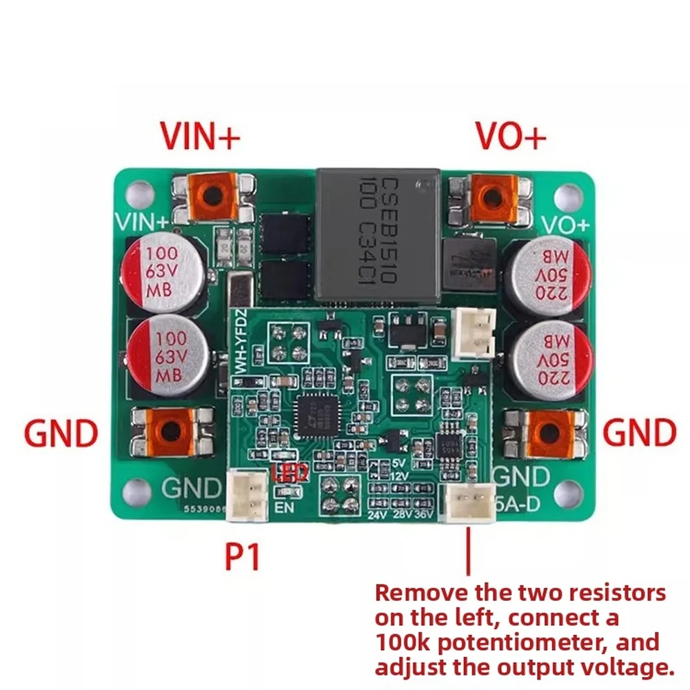 200W Adjustable Voltage Step Down Converter DC-DC Module Input 12V-56V Output 5V-42V 97% Efficiency Overload Protection
