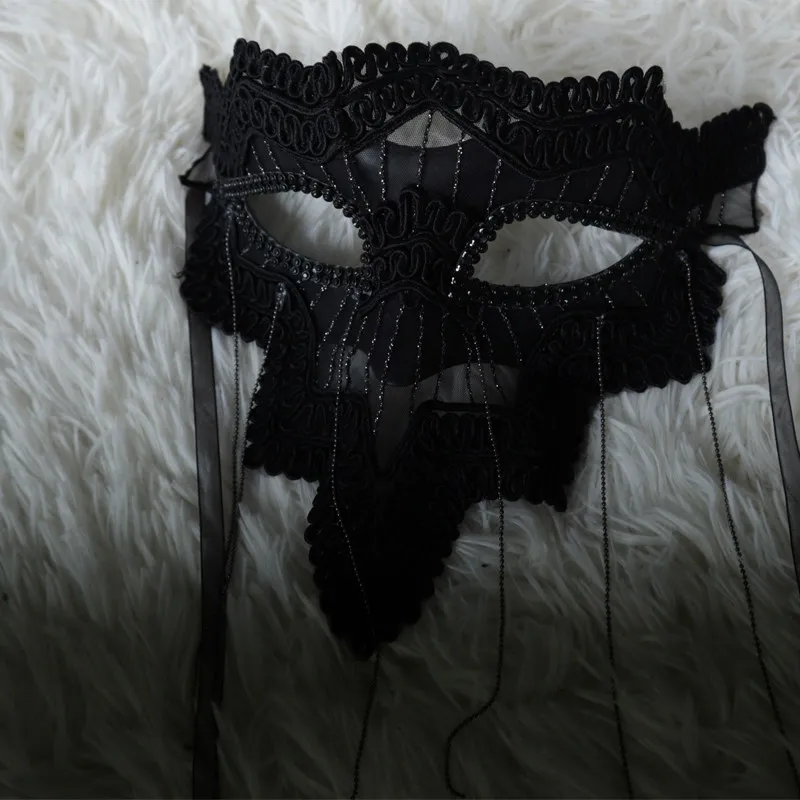 Maschera per travestimento da donna Costume di Halloween Puntelli per feste Cantante in maschera Carnaval Maschera per occhi in pizzo per balli di ballo