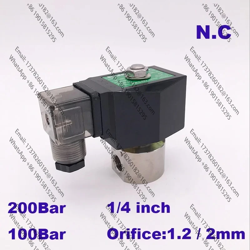 vanne-electrique-bidirectionnelle-haute-tension-200-bars-100-bars-1-4-12v-dc-alesage-12mm-2mm-normalement-fermee-spg-en-acier-inoxydable