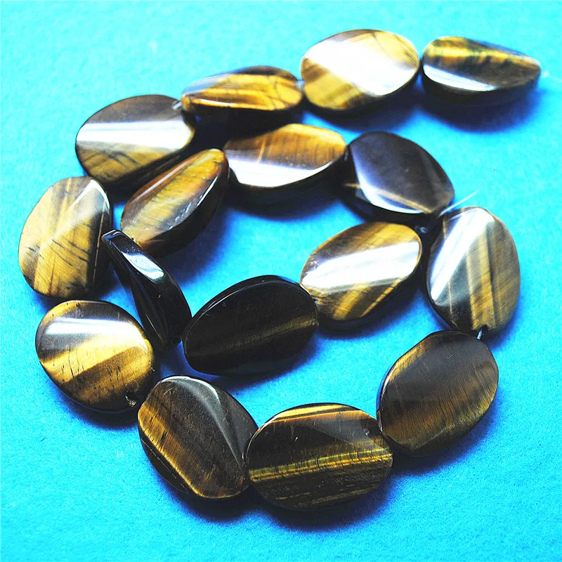 1 String 16PCS Natural Yellow Tiger Eye Stone Loose Beads Hot Oval Shape 18X25MM DIY Jewelry Accessories BEST  CHOICES