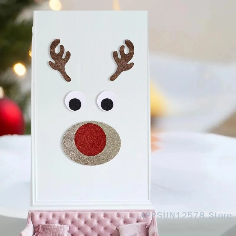 Nouveauté décor de noël nouvel an avec bonhomme de neige de dessin animé, père noël, autocollant mural de fenêtre en tissu feutré d'élan