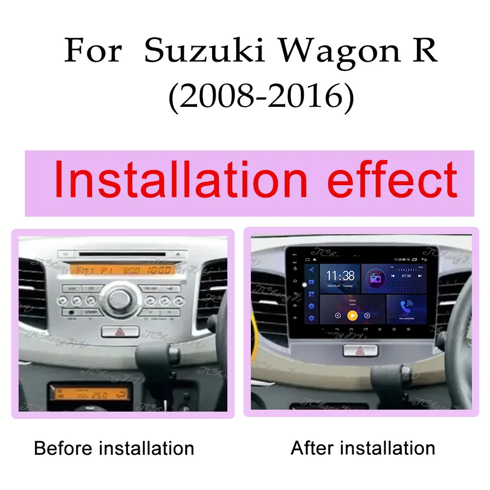 HD Screen for Suzuki Wagon R 2008 - 2016 Wireless CarPlay Car Radio Video Audio Multimedia Player Split Screen GPS Navigation BT