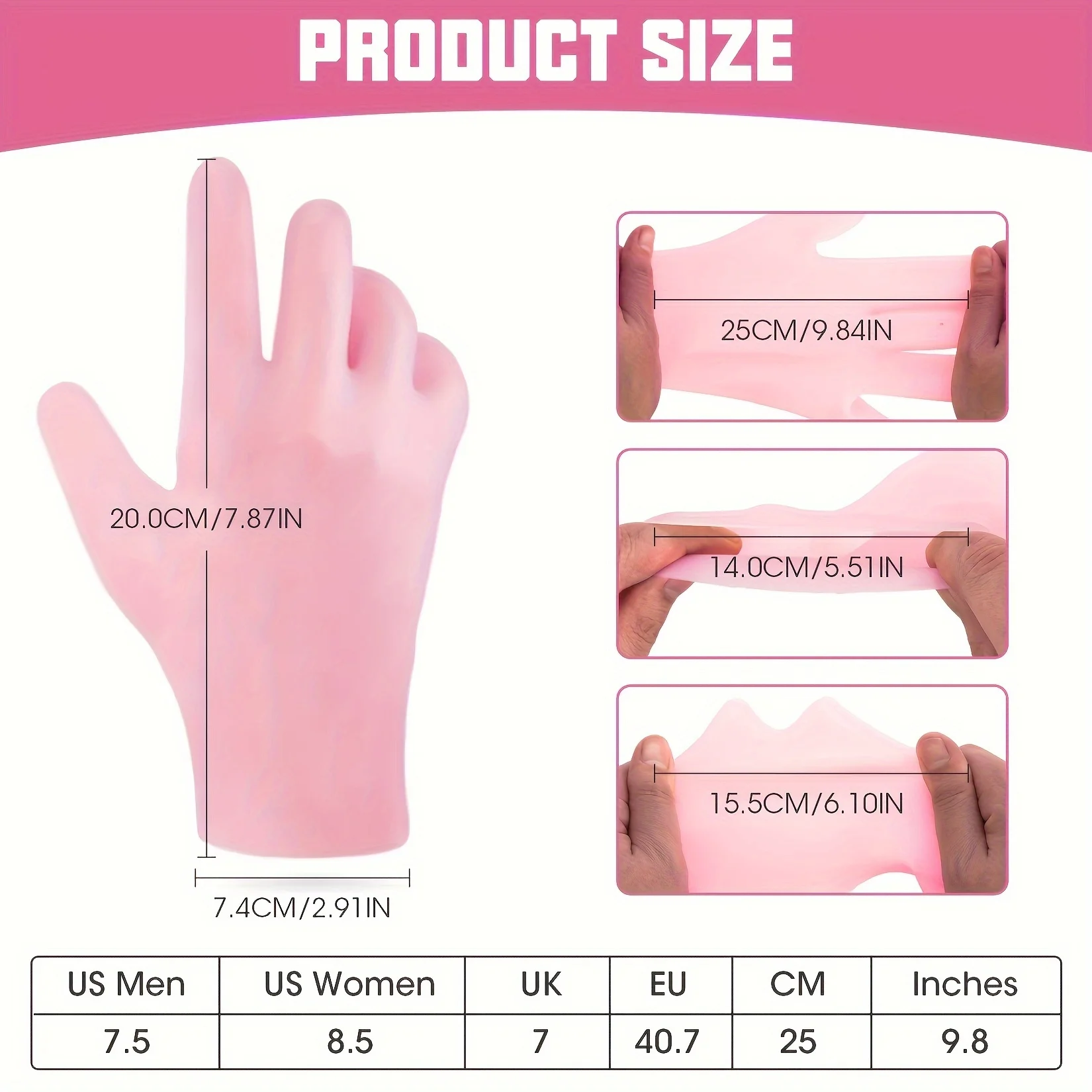 1Pair Reusable Silicone Moisturizing Care Gloves, Specially Designed For Dry And Cracked Hand Skin, Lightweight Comfortable