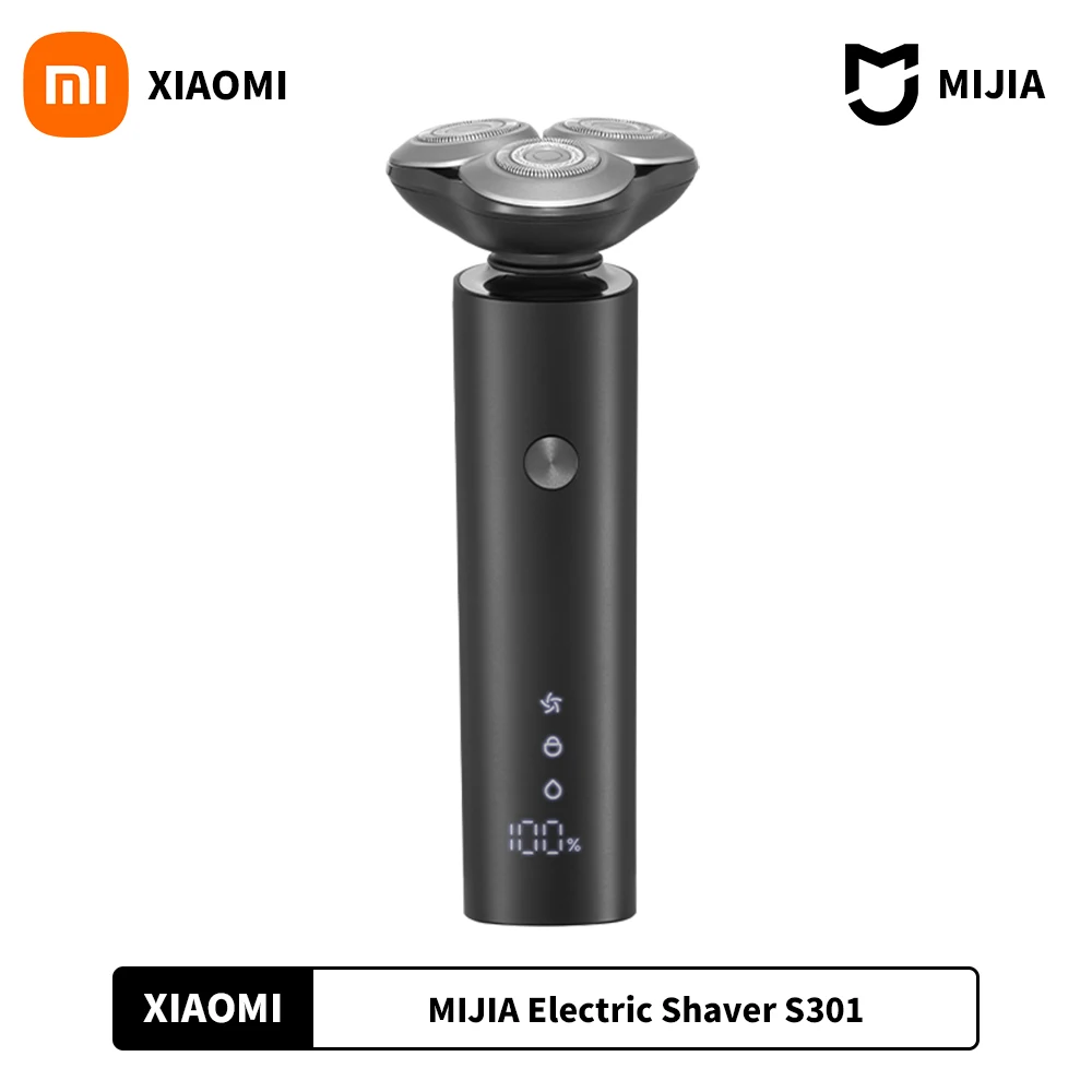 New XIAOMI MIJIA Men's Electric Shaver S301 Beard Trimmer Machine Shaving Portable Flex Razor IPX7 Washable Trimer Ceramic Blade