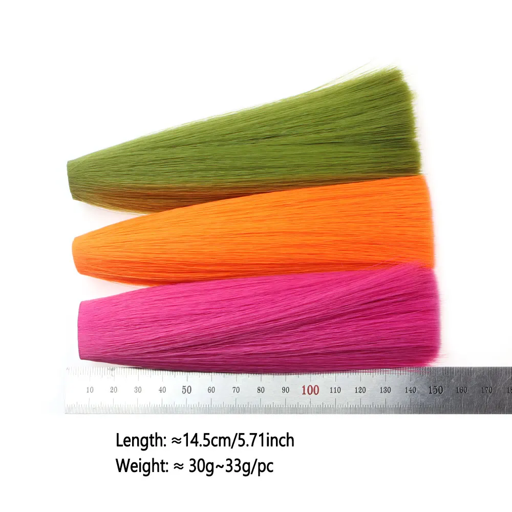 5,71 Zoll lange, konisch zulaufende Kunst-Bucktail-Faser zum Fliegenbinden für Mayfly-Schwänze, Nymphenflügel, Streamer, Poppers, Bucktail-Musky-Jig-Köder – Detail 4