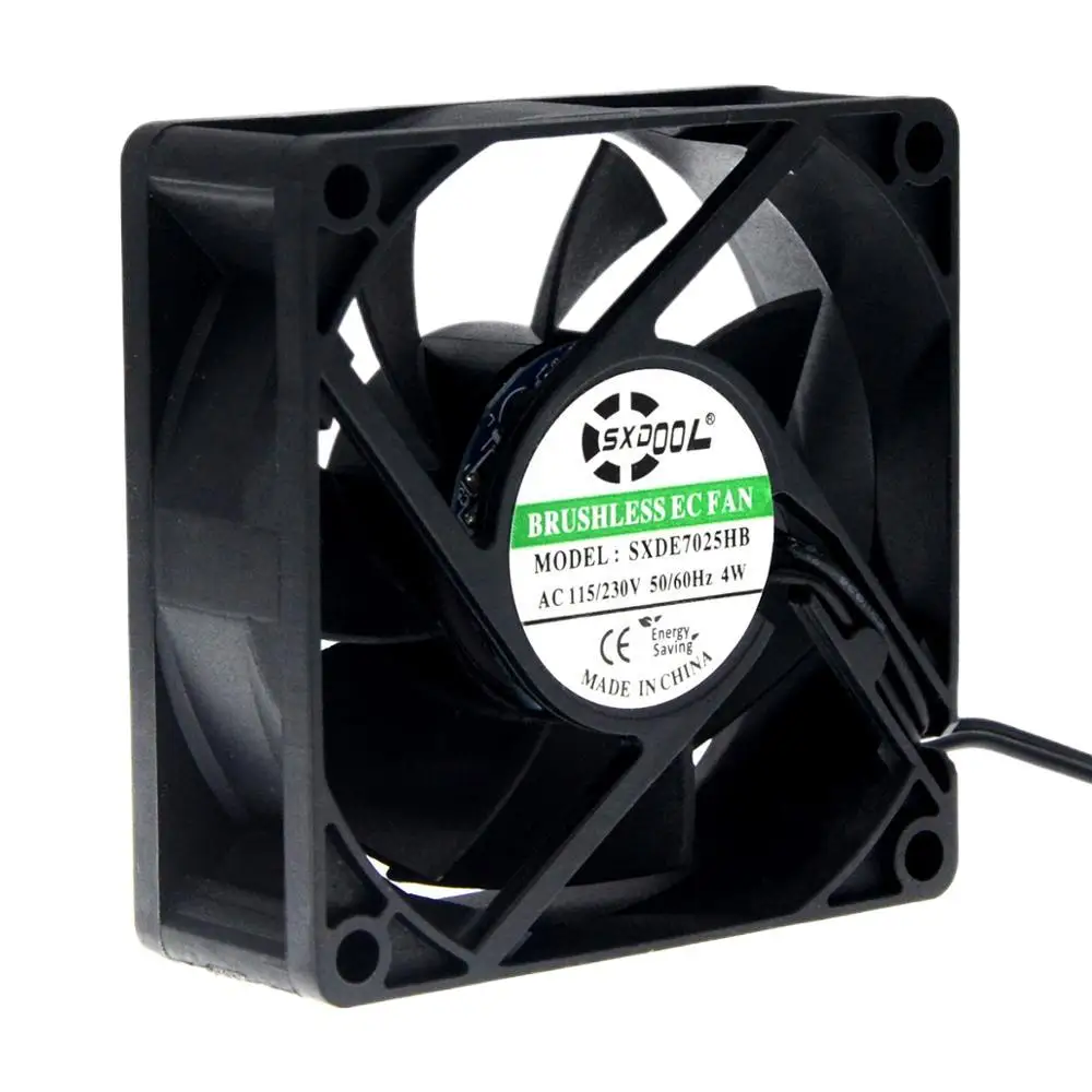 SXDOOL EC Motor Cooling Fan 70mm,70X25mm 115V 230V Dual Voltage for Cabinets Exhaust Chassis