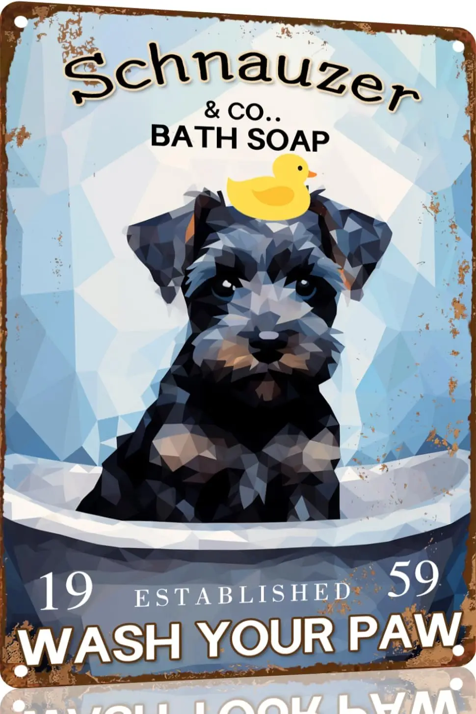 Schnauzer Funny Metal Sign Gifts Decor Vintage Bathroom and Bathtub Metal Tin Sign Decor Dog Lovers Home Bar Restroom Toilet Ret