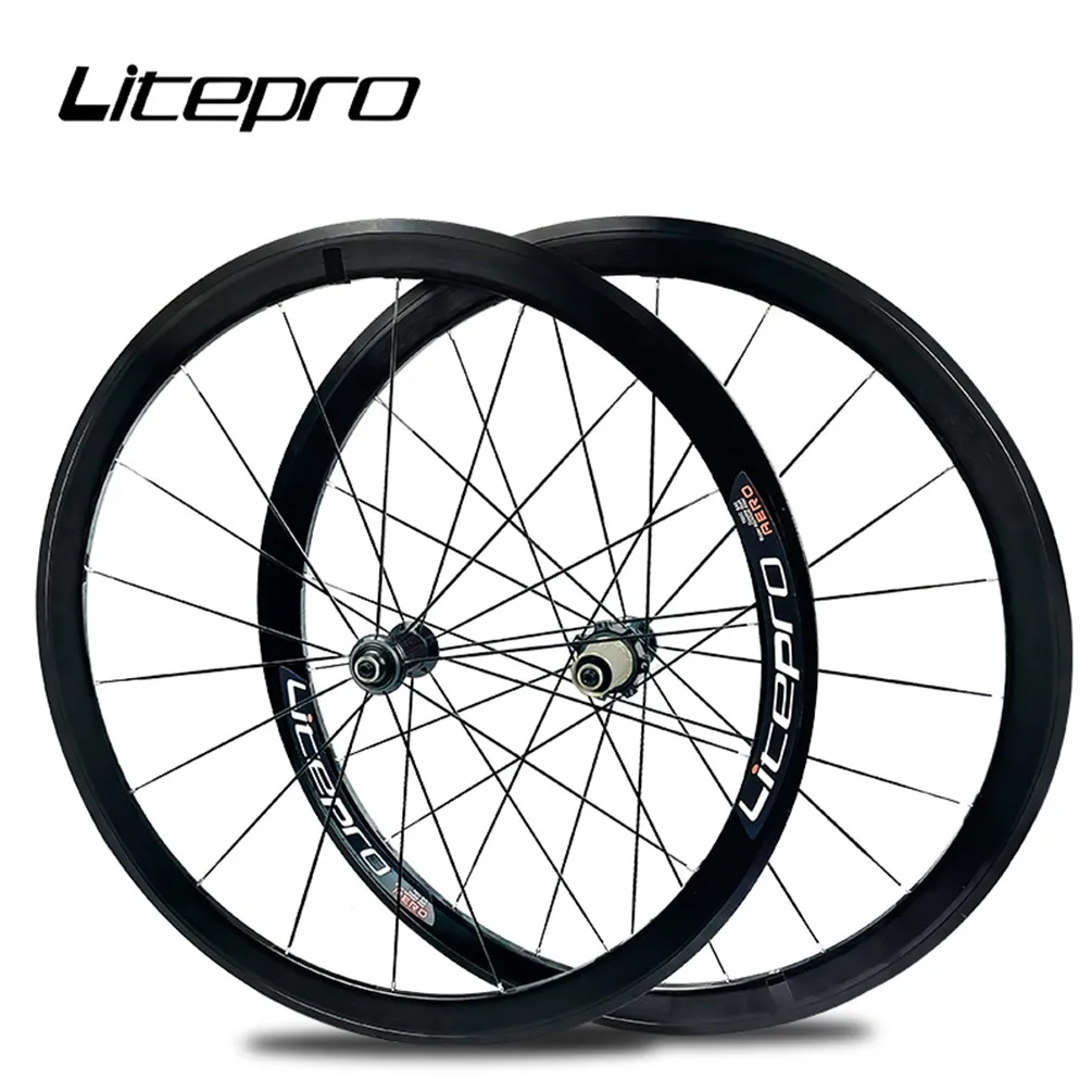 Litepro 700C Carbon Fibre Hub Straight Pull Wheels Alloy Rim 40MM 6 Claws 11S Road Bicycle V Brake Wheelset 1900G