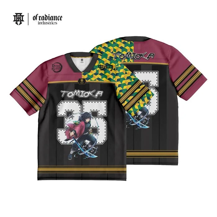 New Football Jerseys Japanese Anime Bandai Demon Slayer Tanjiro Nezuko T-shirt Sporty Street Loose for Men and Children