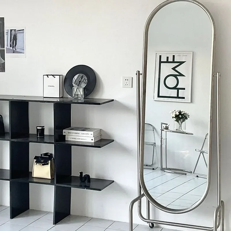 for Clothing Store Full Length Mirror Household Removable Ins Blogger Fitting Mirror Stainless Steel Floor Mirror