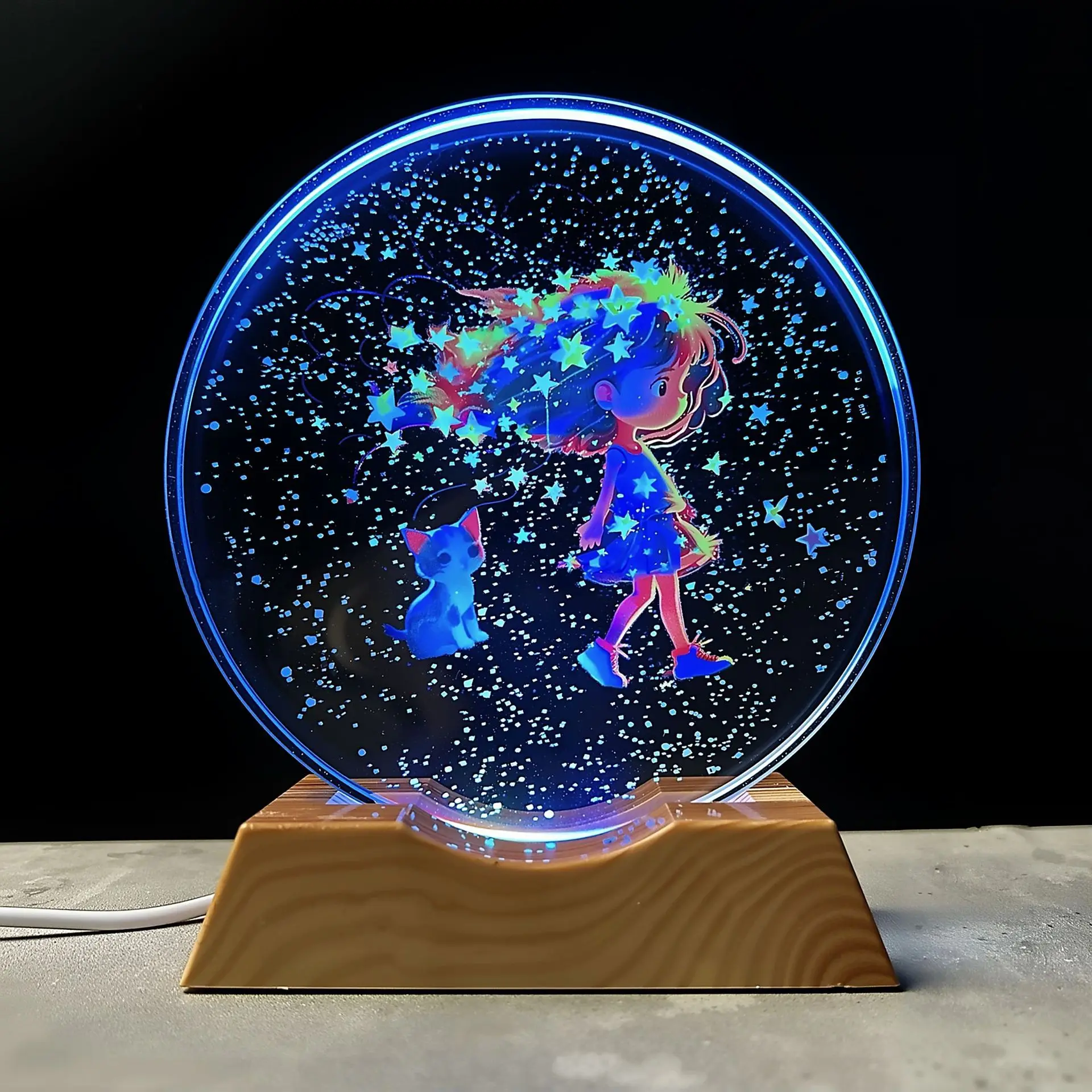 Astronaut Theme Organism Resin Table Light Creactive Art Decoration Lamp Planet Universe Light USB Charge
