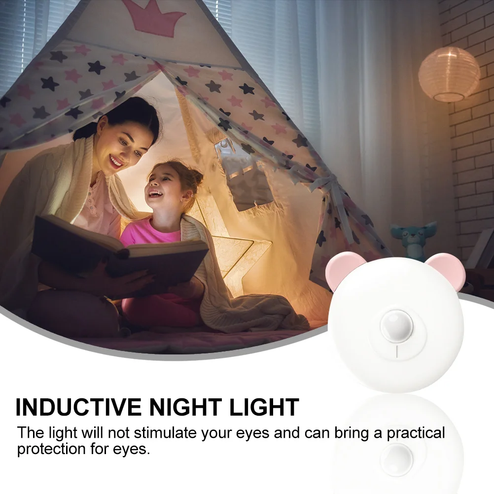 

1Set Motion Sensor Night Light Cartoon Body Sensing Lamp Compact Durable No Wiring Small Sleeping Light for Bedroom Corridor